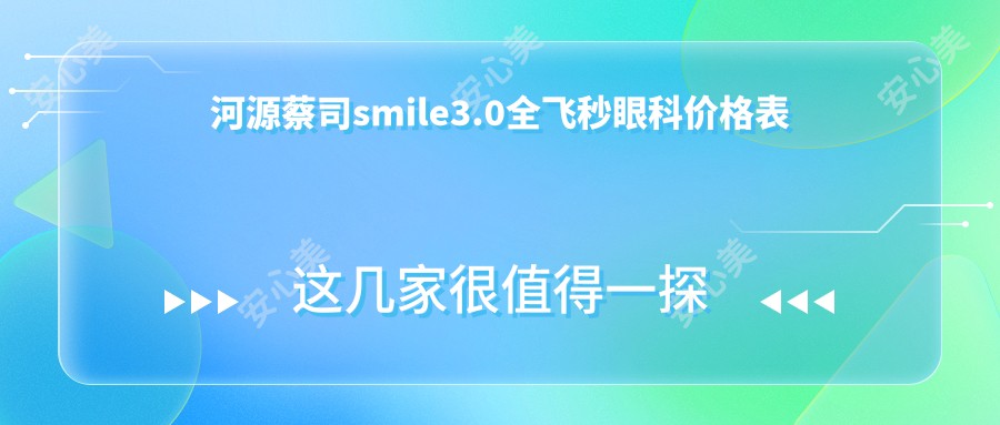 河源蔡司smile3.0全飞秒眼科价格表