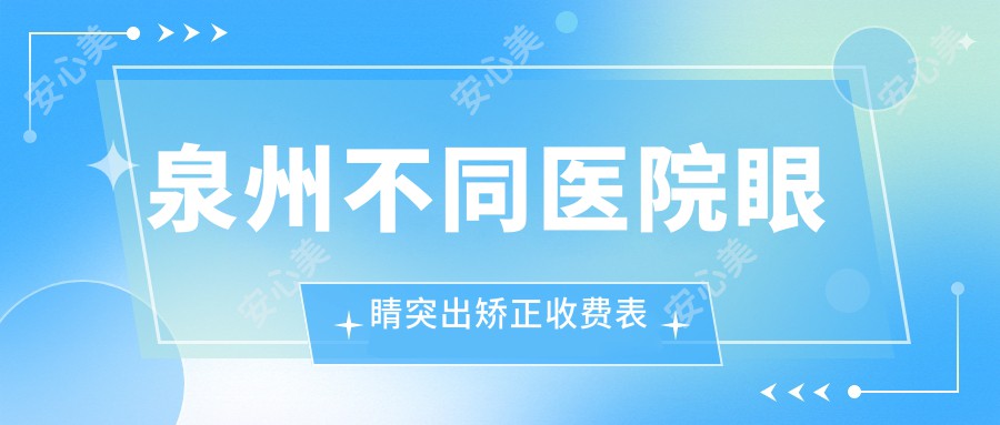 泉州不同医院眼睛突出矫正收费表