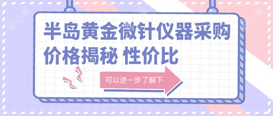 半岛黄金微针仪器采购价格揭秘 性价比排名助你明智选择