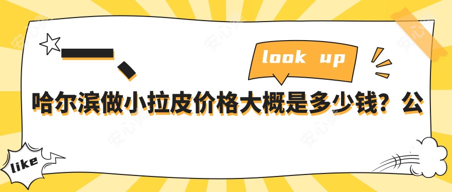 一、哈尔滨做小拉皮价格大概是多少钱？公开2025哈尔滨小拉皮价目表