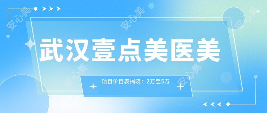 武汉壹点美医美项目价目表揭晓：2万至5万区间，性价比之选，美丽无忧！