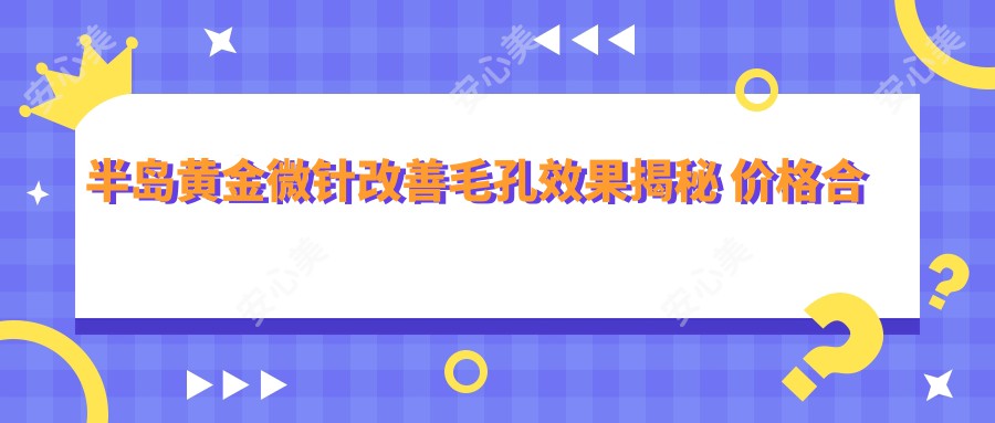 半岛黄金微针改善毛孔疗效揭秘 价格合理 排名靠前能否持久解决
