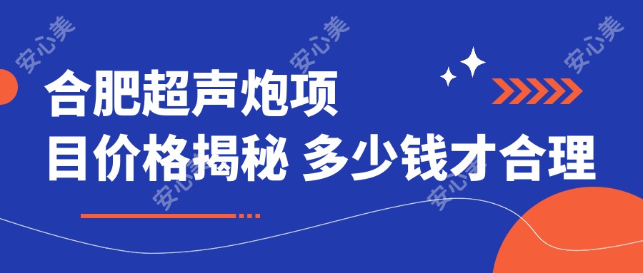 合肥超声炮项目价格揭秘 多少钱才合理