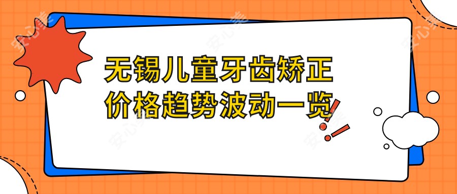 无锡儿童牙齿矫正价格趋势波动一览