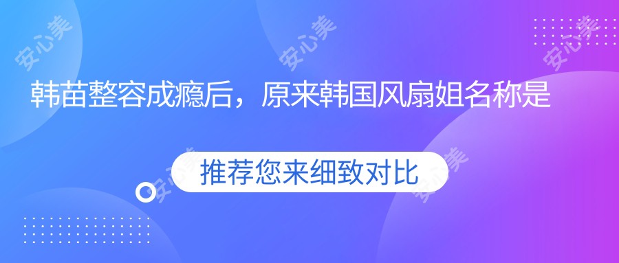 韩苗整容成瘾后，原来韩国风扇姐名称是这么得来的