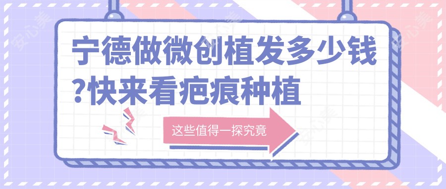 宁德做微创植发多少钱?快来看疤痕种植和微创植发价目表