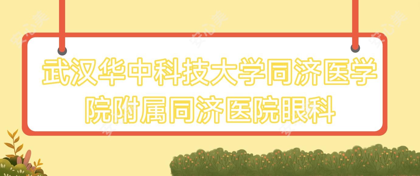 武汉华中科技大学同济医学院附属同济医院眼科