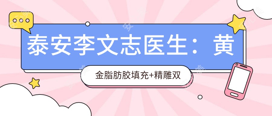 泰安李文志医生:黄金脂肪胶填充+微雕双眼皮,打造自然灵动美颜